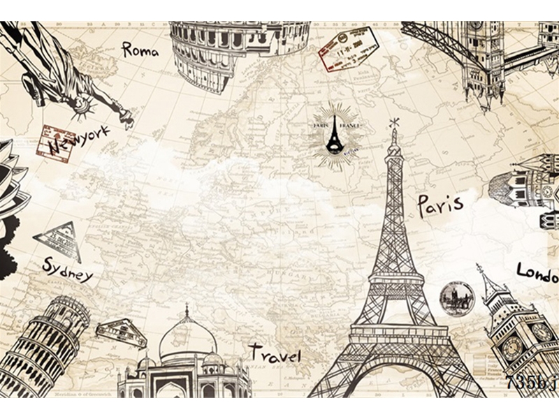 英伦涂鸦复古地图