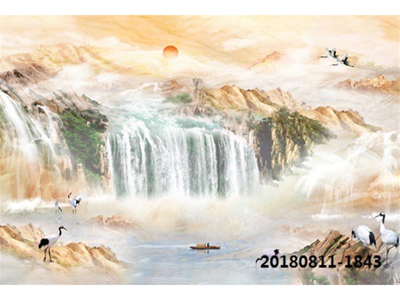 理石彩雕-大理石山水