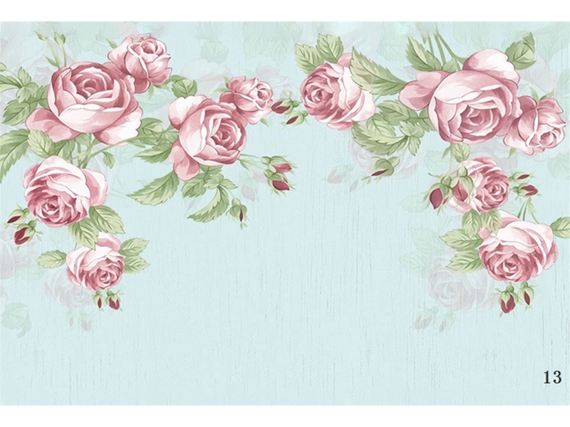 花鸟银杏-手绘花卉-山茶花